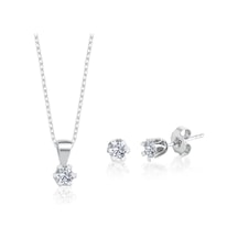 Mia Vento 0.60 Karat Effective Diamond Masalsı Parıltı İkili Tektaş Gümüş Set