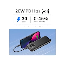 10000mah 22.5w Dijital Led Ekranlı Taşınabilir Hızlı Şarj Cihazı Powerbank Beyaz