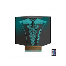 Luvivia Doktor Tıp Logo Kişiye Özel 3d Lamba - Masa Gece Lambası V1 Şeffaf