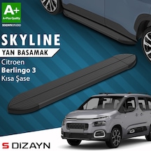 S-dizayn Citroen Berlingo 3 Kısa Şase Skyline Siyah Yan Basamak 203 Cm 2018 Üzeri A+ Kalite