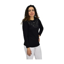 Kadın Taşlı Kaşkorse Bluz Bgl-st04136 Siyah