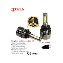 Kingstar H7 Beyaz Led Xenon Şimşek Etkili Far Ampül 8000 Lümen