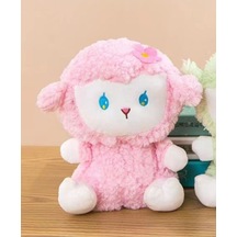 Pembe Kuzucuk Peluş 25cm Tüylü 1 Adet Peluş Oyuncak