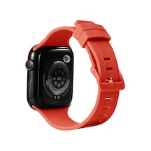 Ekılıf - Apple Uyumlu  Watch 40mm - Kordon Silikon Kordon Krd-23 - Turuncu
