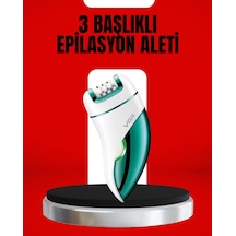 3'ü 1 Arada Epilatör Su Geçirmez Metal Başlıklı Led Işıklı 90 Dakika Şarjlı Mh-hs1687-3797