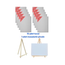 10 Adet Tuval, Resim Tuvali Seti, Tual Ve Şövale, Ressam Tuval Şövalye Seti