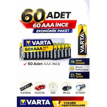 Aaa İnce Pil 60 Lı Ekonomik Paket Uzun Ömürlü