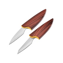 Valkyrie Mini Şef Yemek Bıçağı Ahşap Kılıflı Paslanmaz Çelik Meyve Sebze Soyma Doğrama Bıçağı Kahverengi
