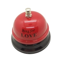 Giralstore Masaüstü Dekoratif Resepsiyon Zili Görevli Çağırma Zili Çan Ring For Love Kırmızı Çan