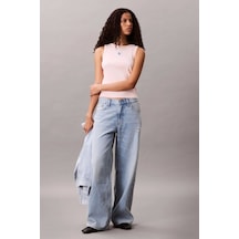 Calvin Klein Jeans Kadın Etiketli Pamuklu Fitilli Pembe Bluz Lv047c201g-vı7 Pembe