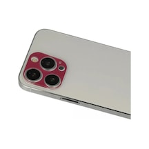Apple İphone 13 Pro Max Uyumlu Rainbow Kamera Lens Koruma Cam - Koyu Kırmızı