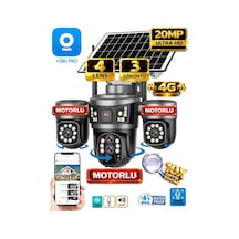 4 Kameralı Solar Güvenlik Kamerası 4g Sim Kartlı Ptz Hareketli Gece Görüşlü Güneş Panelli Kamera - 899344293