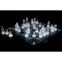 Glass Chess Cam Satranç Takımı 25 Cm X 25 Cm