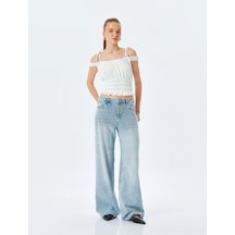Koton Gipeli Askılı Crop Slim Fit Tişört Ekru 5sal10061ık Ekru