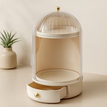 360 Döner Kozmetik Organizer - Şeffaf Kapaklı Çekmeceli Çr