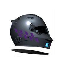 Patlıcan Moru Damalı Kask Motosiklet Sticker Takımı Çınar Extreme