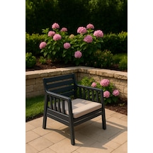 Lara Minderli Tekli Bahçe Balkon Teras Koltuğu - Antrasit