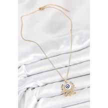 Mey İthalat 316l Çelik Zirkon Taşlı Nazar Model Gold Renk Kadın Kolye - Özel Seri Meyeb68b06bf04c98f10d7004bc08 altın
