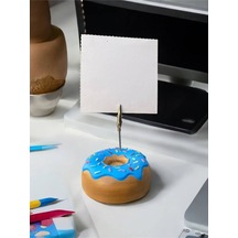 Mavi Jöleli Desenli Donut Model Temalı Fotoğraf Not Tutacak Ofis Masası Not Tutacağı Hediyelik Mavi