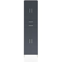 Hyperion Dolap 5 Raflı 2 Çekmeceli 4 Kapaklı 60x44x243 Antrasit-antrasit Antrasit