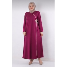 Aslınur Yandan Bağlamalı Namaz Elbisesi Mürdüm