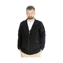 Mode Xl Buyuk Beden Erkek Hırka Fermuarlı Stell Dik Yaka 20571 Siyah 001