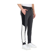 Adams Erkek Fit Siyah/Beyaz Şeritli Antrasit Eşofman Altı