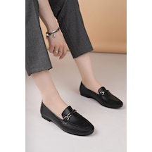 Nesilshoes Eliz 24205 Siyah Hakiki Soft Deri Günlük Kadın Ayakkabı