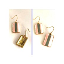 Omeniv Vintage Retro Stil Pembe Sedef Kaplama Küpe 41913517 Çok Renkli