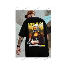 Startmore Unisex Kadın/erkek Monalisa Renkli Özel Baskılı Oversize Penye Siyah Startmore Unisex Kadın/erkek Monalisa Renkli Özel Baskılı Oversize Penye Siyah