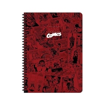Keskin Color Marvel Spiralli Bordo Sert Kapak 100 Yaprak 17 24 Çizgili Defter