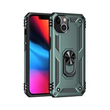Apple Apple Uyumlu iPhone 14 Plus Kılıf Sofya Yüzüklü Silikon Kapak - Yeşil 0.2M-Çok Renkli
