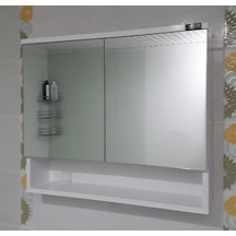 Çift Kapaklı Aynalı Lavabo Üstü Banyo-Wc Dolabı (Günlük Kargo) Beyaz