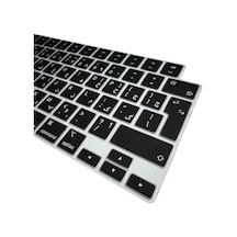 Siyah Macbook Air 13,6 İnç Farsça Klavye Koruyucu Persian Harf Baskılı A2681 M2 Air 15,3 Pro 14 16