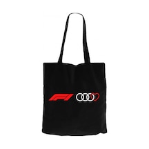 F1 Audi Love Siyah Kanvas Bez Çanta Siyah