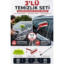 Saplı Lüx Oto Yıkama Fırçası + Süngerli Camsil Seti 2'li Araç Ve Cam Temizlik Seti 1
