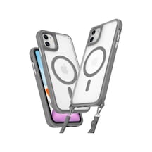 Apple iPhone Uyumlu. 12 Kılıf Enka Magsafe Silikon Kılıf - Titan Gri