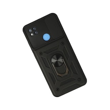 9c Kılıf Pars Lens Yüzüklü Silikon - Siyah