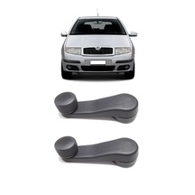 Skoda Fabia Mk1 2000-2008 Uyumlu Manuel Çevirmeli Cam Açma Kapama Kolu Siyah 2 Adet Takım