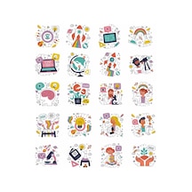 Bilim Sticker Set 20 Parça Telefon, Tablet, Defter, Laptop Sticker