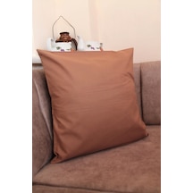 Kahverengi Premium %100 Pamuklu Fermuarsız Kırlent Kılıfı 43x43cm