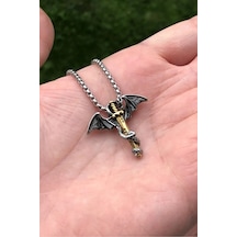 Gotik Viking Kurukafa & Ejderha Pentagram Kararmaz Paslanmaz Vi Çok Renkli