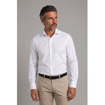 Bisse Beyaz Regular Fit Cepsiz Uzun Yaka Gömlek Gmkls252182 D01