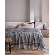 Madame Coco Castillones Çift Kişilik Pamuklu Yatak Örtüsü - Lacivert/ekru 8684427228791 Çok Renkli