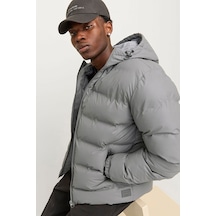 Jack & Jones Erkek Şişme Mont Gri