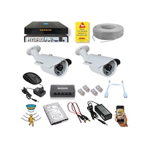 2 Kameralı Set - 5 Mp 1940p Sensör 6 Megapiksel Sony Lens Metal Kasa Ip Güvenlik Kamerası Seti