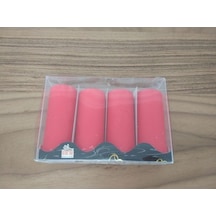 4'Lü Kokusuz Kırmızı Bozkurt Silindir Mum 3.5*9Cm (361458268)