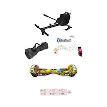 Elektrikli Kaykay Scooter Akıllı Denge Hoverboard + Hoverkart + Çanta Full Ledli Extrem Paket D21