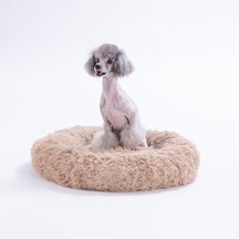 Bej Donut Köpek Yatağı Kedi Yatağı Simit Yatak Anti-stress Pet Yatağı Peluş Yatak S