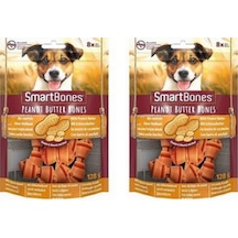 Smart Bones Yer Fıstığı Ezmeli Küçük Irklar İçin Düğümlü Köpek Ödül Kemiği 8li 128gr X 2 Adet